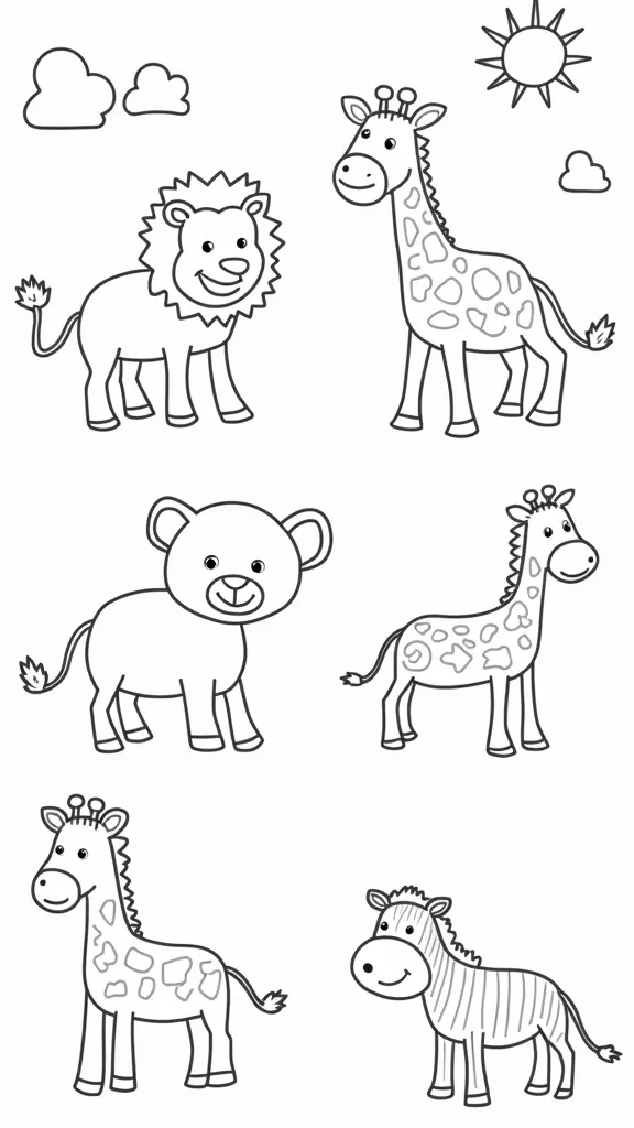 coloriages des animaux zoo pour préscolaire